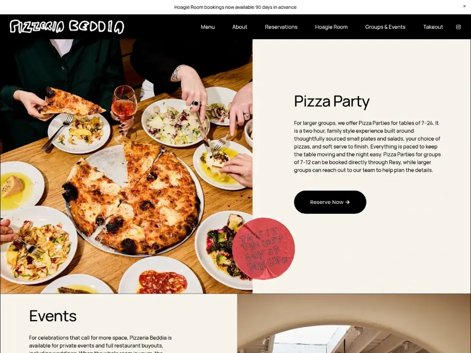 Pizzeria Beddia — Booking