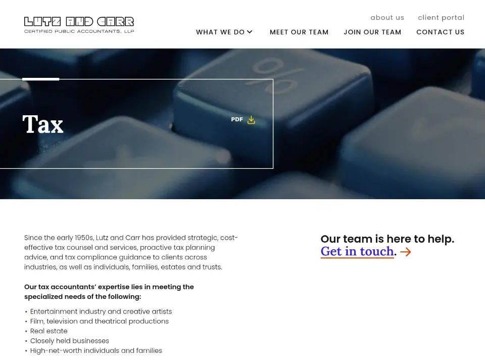 Lutz and Carr CPAs — Services