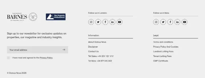 Footer on Domus Nova