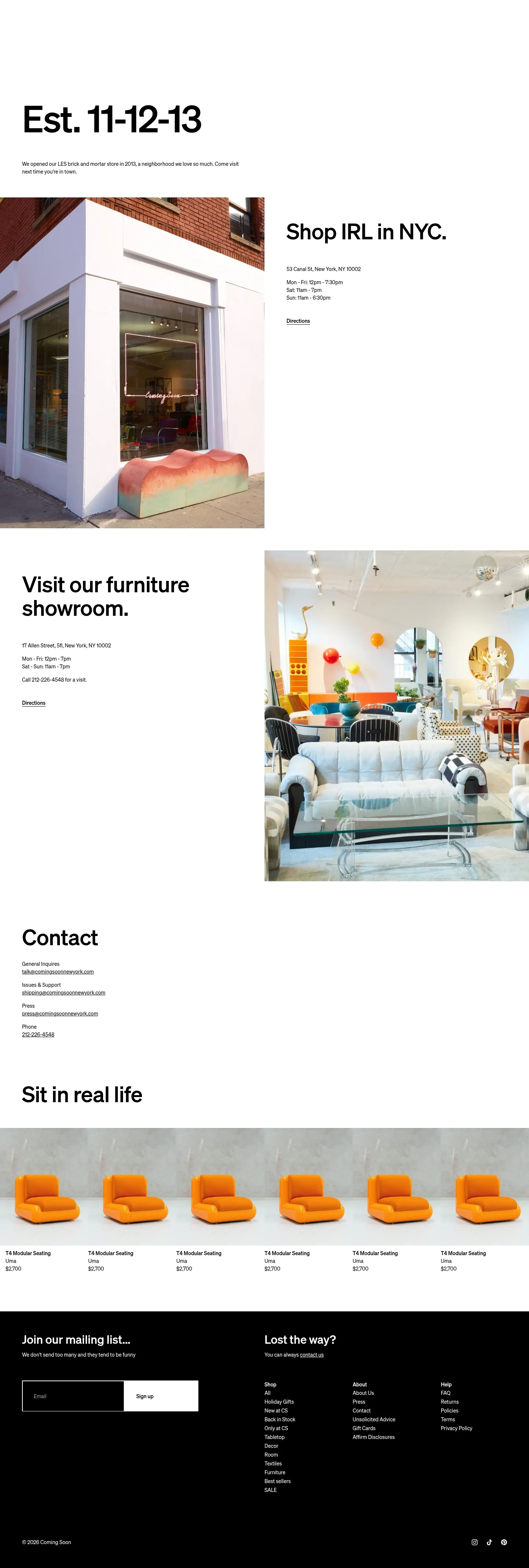 Screenshot of Coming Soon at desktop width