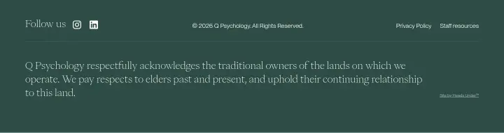 Footer on Q Psychology