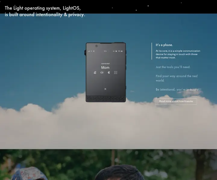 The Light operating system, LightOS, is built… on Light Phone
