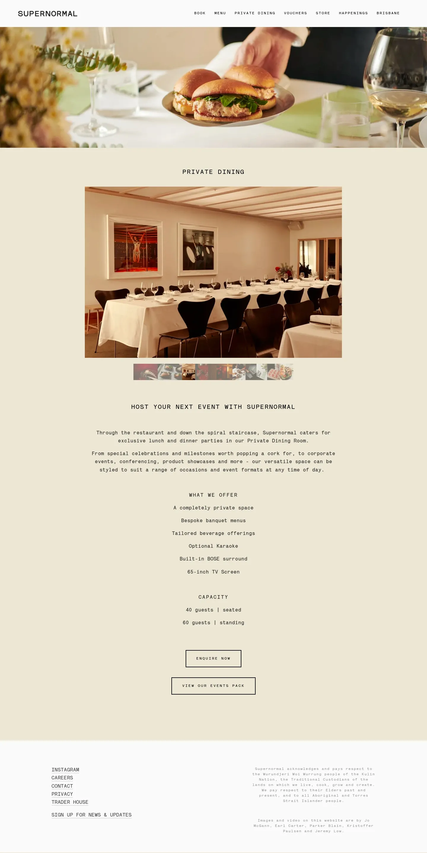 Screenshot of Supernormal at desktop width