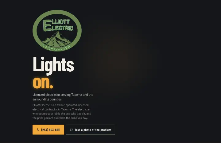 Lights on on Elliott Electric