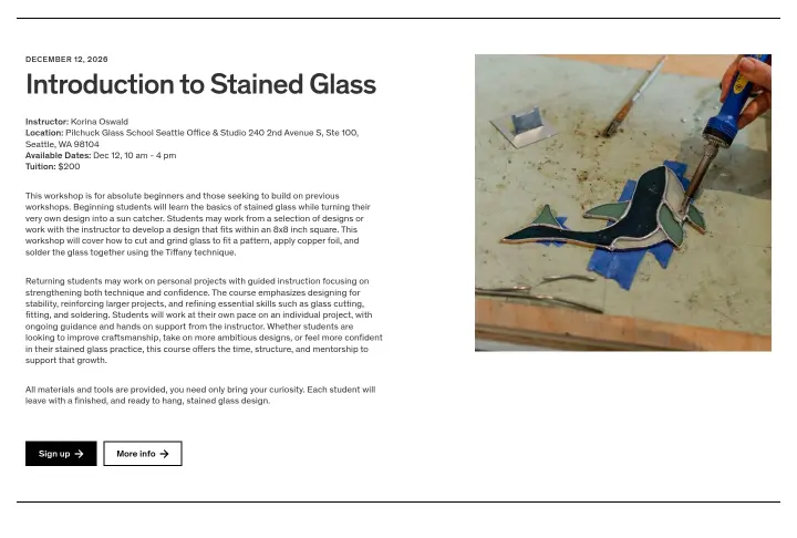 Introduction to Stained Glass on Pilchuck Glass School