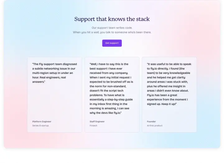 Support that knows the stack on Fly.io