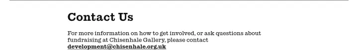 Contact Us on Chisenhale Gallery