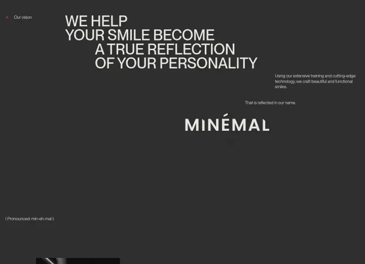 stands on Minémal Dental Aesthetics