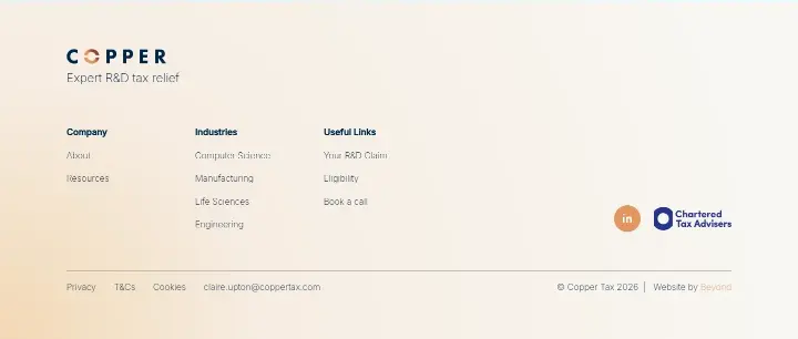 Footer on Copper Tax