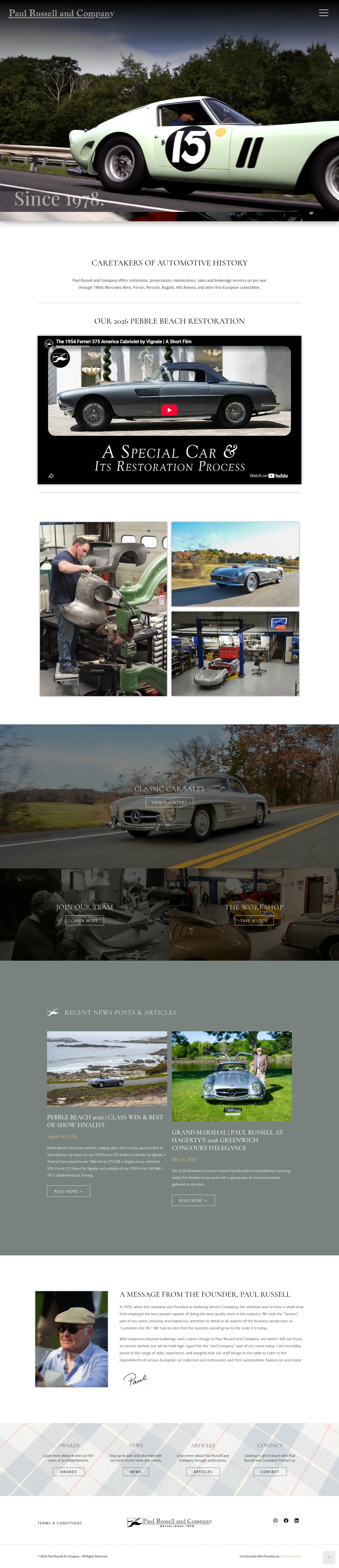 Screenshot of Paul Russell and Company at desktop width