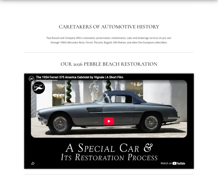 Caretakers of Automotive History on Paul Russell and Company