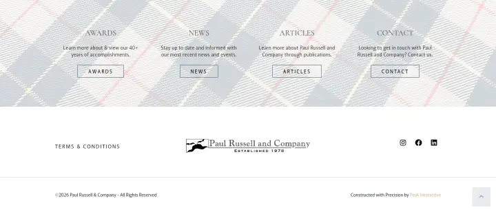 Footer on Paul Russell and Company
