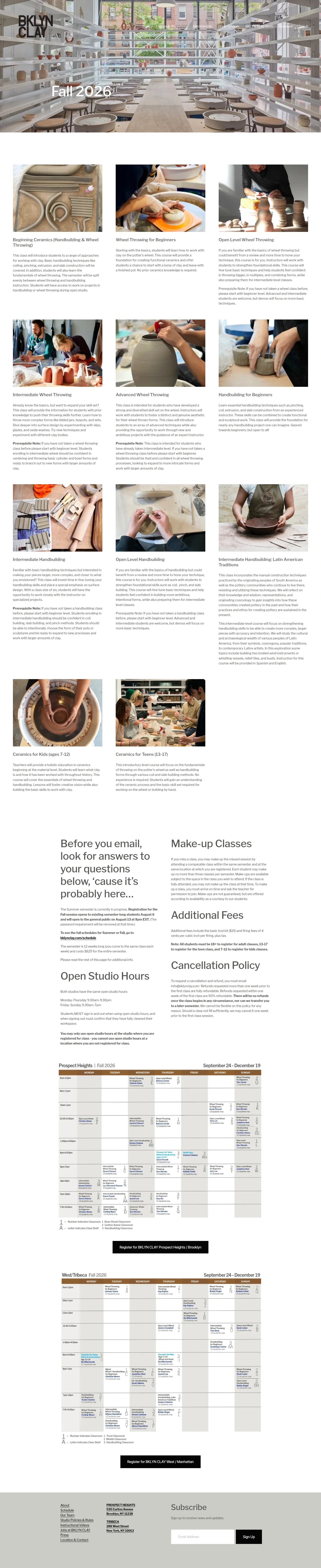 Screenshot of BKLYN CLAY at desktop width