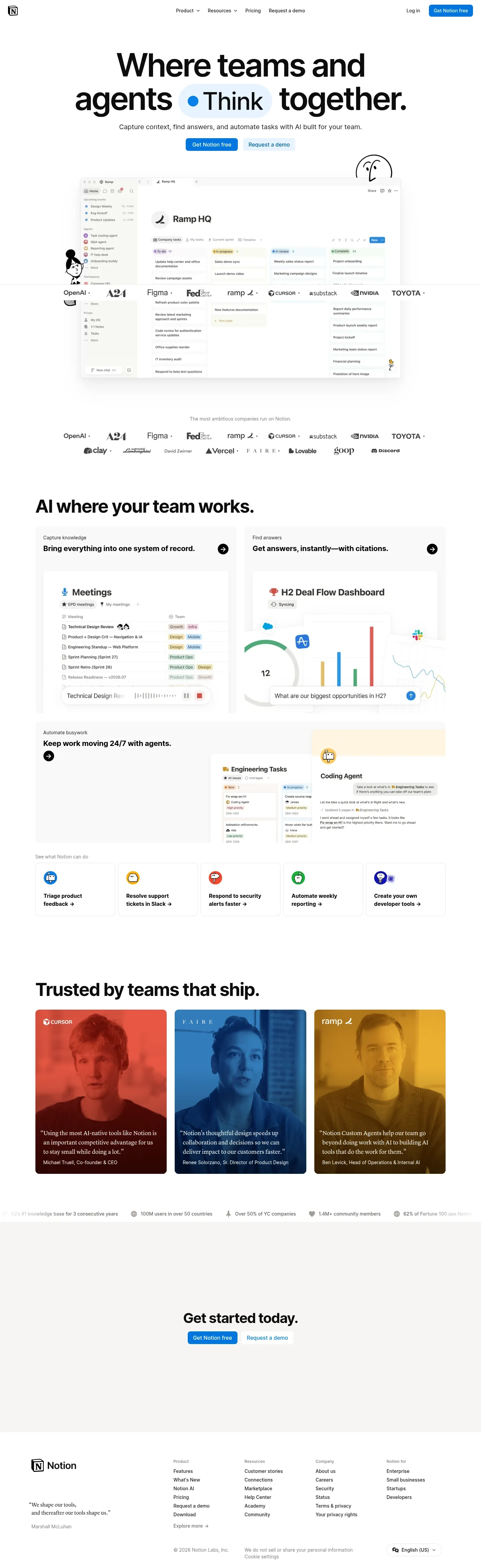 Screenshot of Notion at desktop width