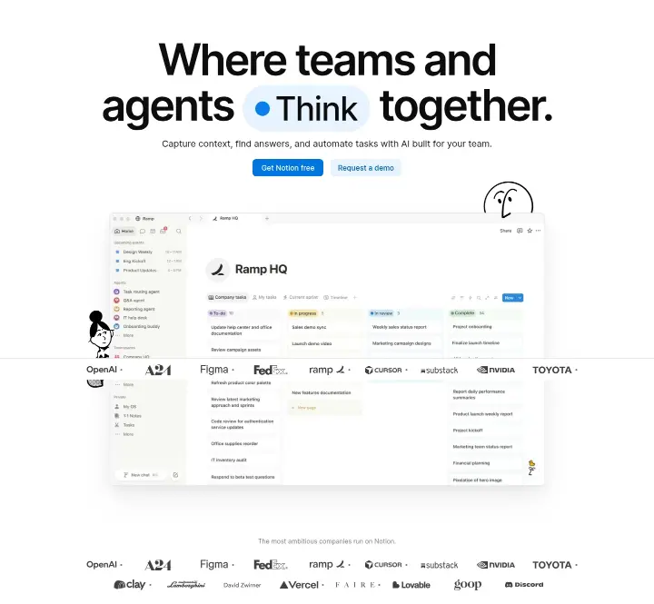 Where teams and agents Think together on Notion