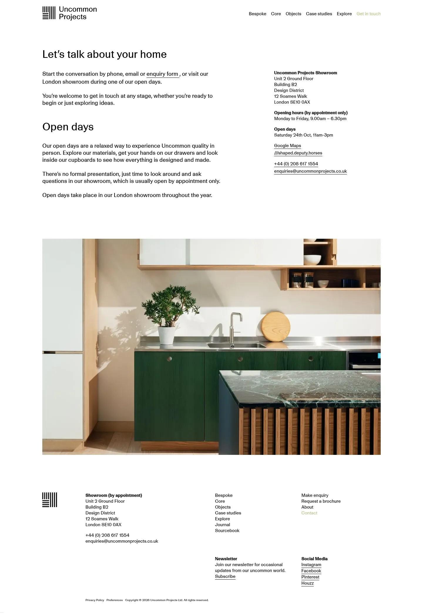 Screenshot of Uncommon Projects at desktop width
