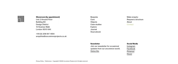 Footer on Uncommon Projects