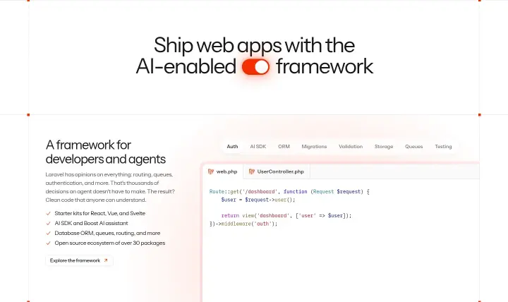 Ship web apps with the AI-enabled framework on Laravel