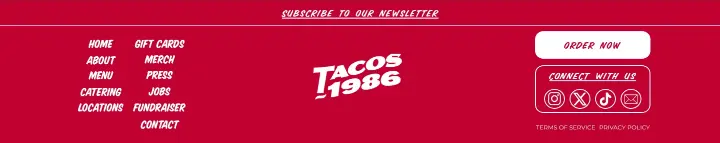 Footer on Tacos 1986