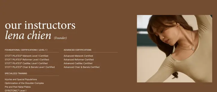 our instructors lena chien (Founder) on Core Atelier