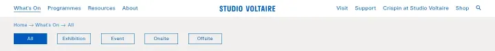 Navigation on Studio Voltaire
